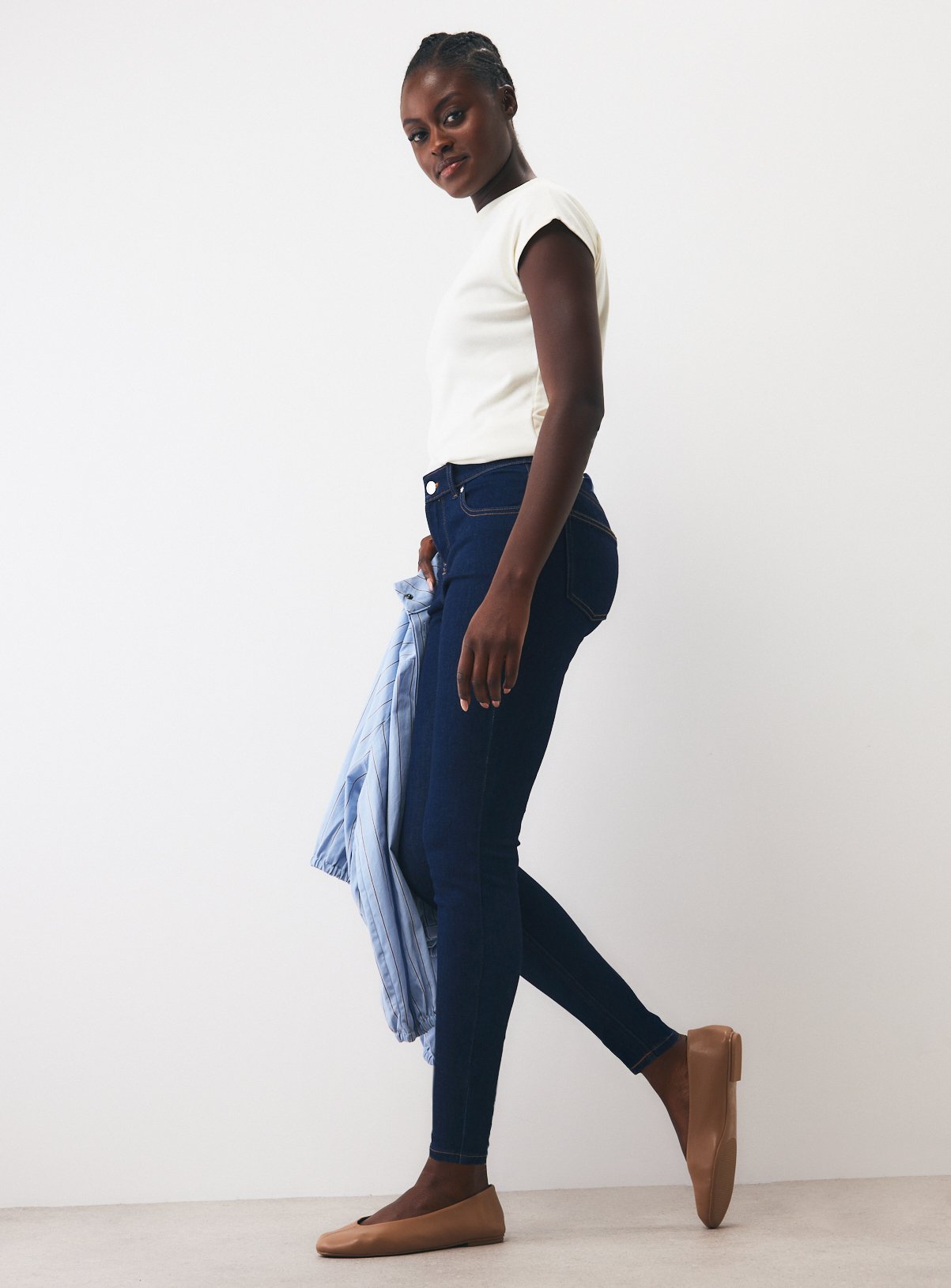 Dark Denim Mid Rise Skinny Jeans 16S - Image 2 thumbnail